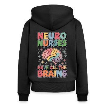 Neuro Nurse Nurse Neurology Gift - Women's Premium Organic Zip Hoodie - black - Back - Julia (174cm)