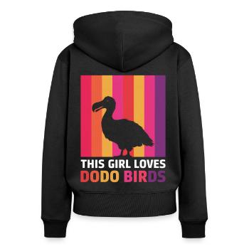 Dodo Dire Dodo Oiseau Fille Drôle Dodo Cadeau - Sweat à capuche zippé Premium bio Femme - noir - Dos - Julia (174cm)