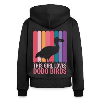 Dodo Dire Dodo Oiseau Fille Drôle Dodo Cadeau - Sweat à capuche zippé Premium bio Femme - noir - Dos - Julia (174cm)