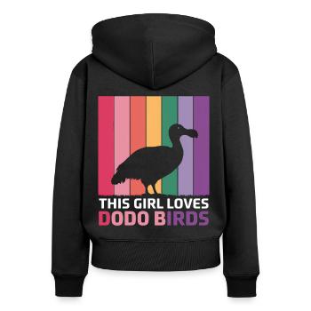 Dodo Dire Dodo Oiseau Fille Drôle Dodo Cadeau - Sweat à capuche zippé Premium bio Femme - noir - Dos - Julia (174cm)
