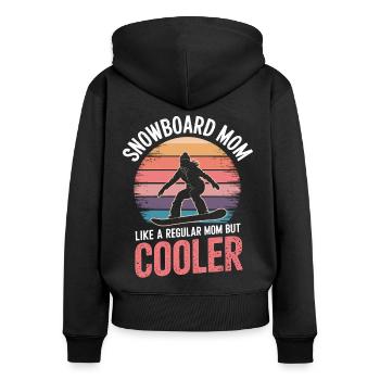 Snowboarderin Spruch Mama Snowboarding Geschenk - Frauen Premium Bio Zip Hoodie - Schwarz - Hinten - Julia (174cm)