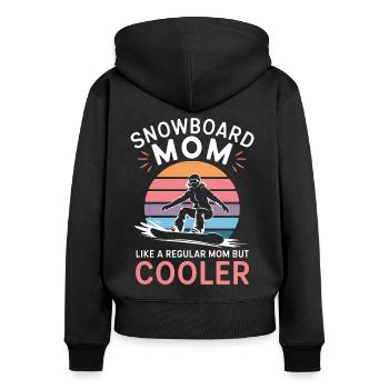 Snowboarderin Spruch Mama Snowboarding Geschenk - Frauen Premium Bio Zip Hoodie - Schwarz - Hinten - Julia (174cm)