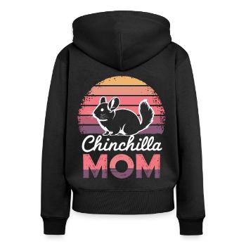 Chinchilla disant maman drôle Chinchilla cadeau - Sweat à capuche zippé Premium bio Femme - noir - Dos - Julia (174cm)