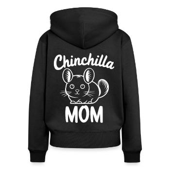 Chinchilla disant maman drôle Chinchilla cadeau - Sweat à capuche zippé Premium bio Femme - noir - Dos - Julia (174cm)