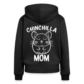 Chinchilla disant maman drôle Chinchilla cadeau - Sweat à capuche zippé Premium bio Femme - noir - Dos - Julia (174cm)
