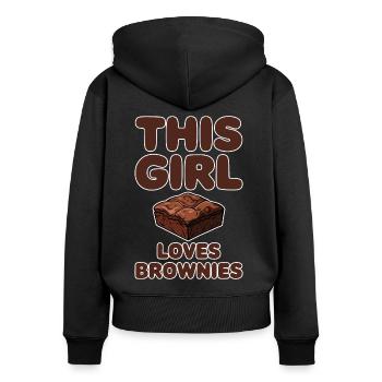 Brownies Saying Girl Funny Brownie Gift - Women's Premium Organic Zip Hoodie - black - Back - Julia (174cm)