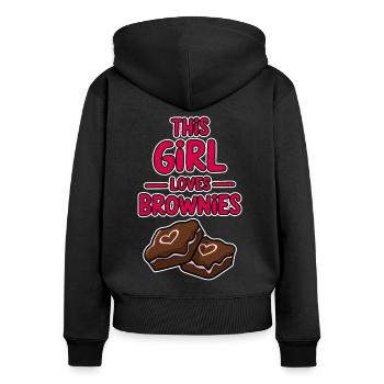 Brownies Spruch Mädchen Lustiges Brownie Geschenk - Frauen Premium Bio Zip Hoodie - Schwarz - Hinten - Julia (174cm)