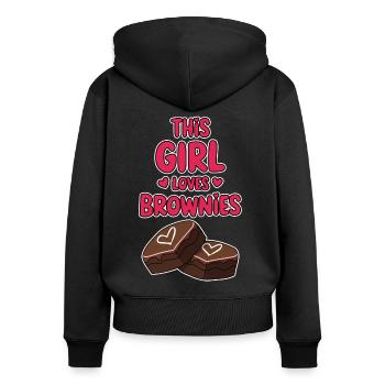 Brownies Spruch Mädchen Lustiges Brownie Geschenk - Frauen Premium Bio Zip Hoodie - Schwarz - Hinten - Julia (174cm)