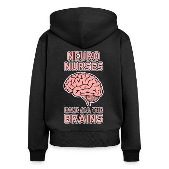 Neuro Nurse Nurse Neurology Gift - Women's Premium Organic Zip Hoodie - black - Back - Julia (174cm)