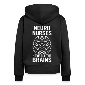 Neuro Nurse Nurse Neurology Gift - Women's Premium Organic Zip Hoodie - black - Back - Julia (174cm)