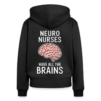 Neuro Nurse Nurse Neurology Gift - Women's Premium Organic Zip Hoodie - black - Back - Julia (174cm)
