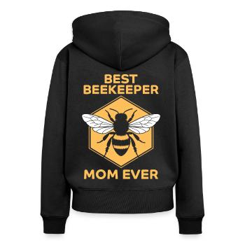 Beekeeper Saying Beekeeping Bee Funny Beekeeper Gift - Women's Premium Organic Zip Hoodie - black - Back - Julia (174cm)