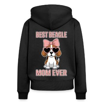 Beagle Mom Dog Mom Funny Beagle Gift - Women's Premium Organic Zip Hoodie - black - Back - Julia (174cm)