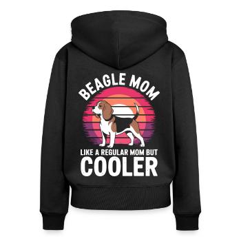 Beagle Mama Hund Mutter Lustiges Beagle Geschenk - Frauen Premium Bio Zip Hoodie - Schwarz - Hinten - Julia (174cm)