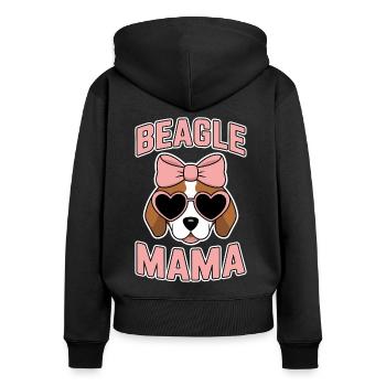 Beagle Mama Hund Mutter Lustiges Beagle Geschenk - Frauen Premium Bio Zip Hoodie - Schwarz - Hinten - Julia (174cm)