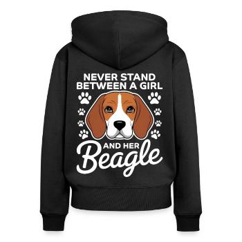 Beagle Mädchen Hunde Lustiges Beagle Geschenk - Frauen Premium Bio Zip Hoodie - Schwarz - Hinten - Julia (174cm)