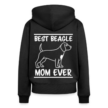 Beagle Mom Dog Mom Funny Beagle Gift - Women's Premium Organic Zip Hoodie - black - Back - Julia (174cm)