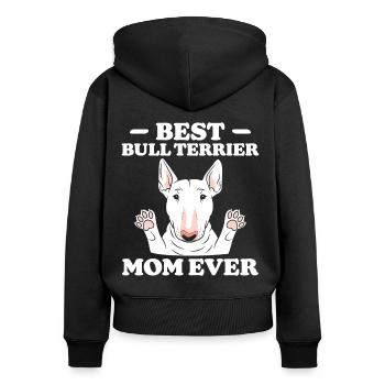 Bullterrier Spruch Lustiges Bullterrier Geschenk - Frauen Premium Bio Zip Hoodie - Schwarz - Hinten - Julia (174cm)