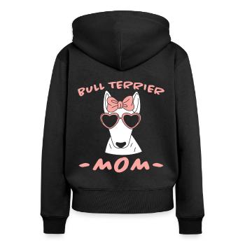 Bullterrier Spruch Lustiges Bullterrier Geschenk - Frauen Premium Bio Zip Hoodie - Schwarz - Hinten - Julia (174cm)