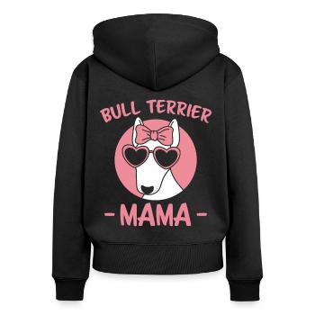 Bullterrier Spruch Lustiges Bullterrier Geschenk - Frauen Premium Bio Zip Hoodie - Schwarz - Hinten - Julia (174cm)