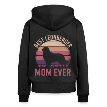 Leonberger Saying Funny Leonberger Gift - Women's Premium Organic Zip Hoodie - black - Back - Julia (174cm)