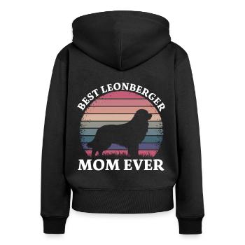 Leonberger disant drôle Leonberger cadeau - Sweat à capuche zippé Premium bio Femme - noir - Dos - Julia (174cm)