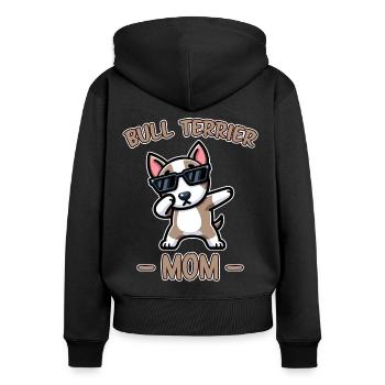 Bullterrier Spruch Lustiges Bullterrier Geschenk - Frauen Premium Bio Zip Hoodie - Schwarz - Hinten - Julia (174cm)