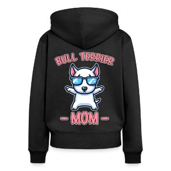 Bullterrier Spruch Lustiges Bullterrier Geschenk - Frauen Premium Bio Zip Hoodie - Schwarz - Hinten - Julia (174cm)