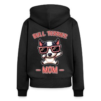 Bullterrier Spruch Lustiges Bullterrier Geschenk - Frauen Premium Bio Zip Hoodie - Schwarz - Hinten - Julia (174cm)