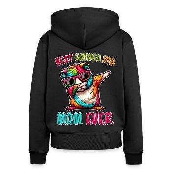 Guinea Pig Saying, Guinea Pig Gift - Women's Premium Organic Zip Hoodie - black - Back - Julia (174cm)