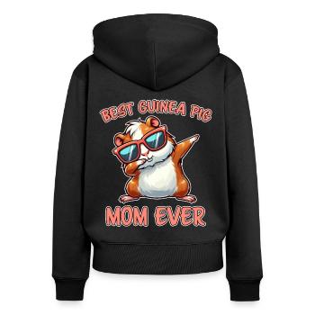Guinea Pig Saying, Guinea Pig Gift - Women's Premium Organic Zip Hoodie - black - Back - Julia (174cm)