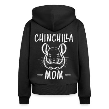Chinchilla disant maman drôle Chinchilla cadeau - Sweat à capuche zippé Premium bio Femme - noir - Dos - Julia (174cm)