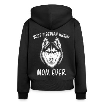 Siberian Husky Saying Siberian Huskies Gift - Women's Premium Organic Zip Hoodie - black - Back - Julia (174cm)