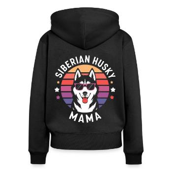 Siberian Husky Spruch Siberian Huskies Geschenk - Frauen Premium Bio Zip Hoodie - Schwarz - Hinten - Julia (174cm)