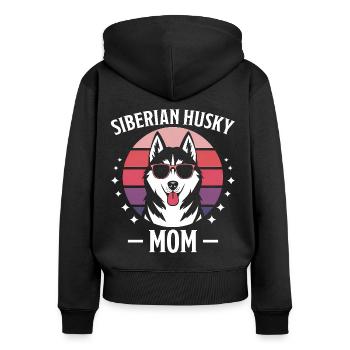 Siberian Husky Spruch Siberian Huskies Geschenk - Frauen Premium Bio Zip Hoodie - Schwarz - Hinten - Julia (174cm)