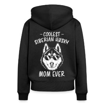 Siberian Husky Spruch Siberian Huskies Geschenk - Frauen Premium Bio Zip Hoodie - Schwarz - Hinten - Julia (174cm)