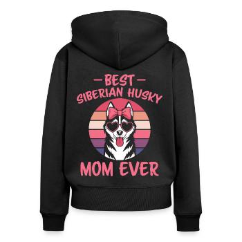 Siberian Husky Spruch Siberian Huskies Geschenk - Frauen Premium Bio Zip Hoodie - Schwarz - Hinten - Julia (174cm)