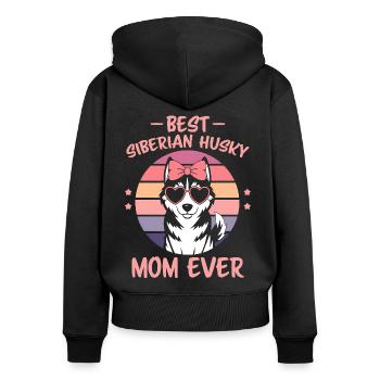 Siberian Husky Spruch Siberian Huskies Geschenk - Frauen Premium Bio Zip Hoodie - Schwarz - Hinten - Julia (174cm)