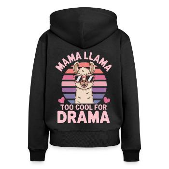 Lama Spruch Alpaka Lamas Lustiges Lama Geschenk - Frauen Premium Bio Zip Hoodie - Schwarz - Hinten - Julia (174cm)