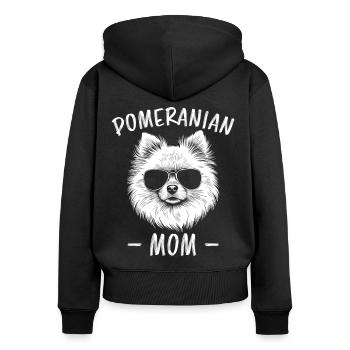 Pomeranian Spruch Hund Lustige Pomeranian Geschenk - Frauen Premium Bio Zip Hoodie - Schwarz - Hinten - Julia (174cm)