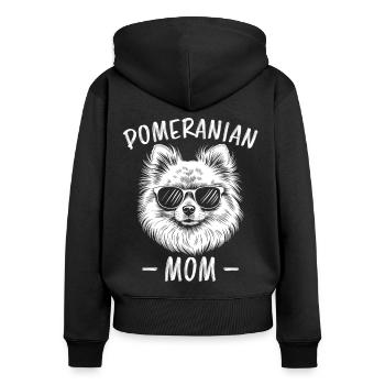 Pomeranian Spruch Hund Lustige Pomeranian Geschenk - Frauen Premium Bio Zip Hoodie - Schwarz - Hinten - Julia (174cm)