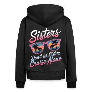 Kreuzfahrt Spruch Reise Schiffskreuzfahrt Geschenk - Frauen Premium Bio Zip Hoodie - Schwarz - Hinten - Julia (174cm)