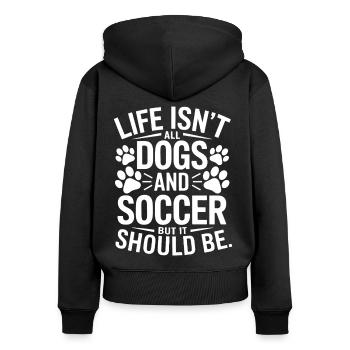 Softball Spruch Hunde Lustiges Softball Geschenk - Frauen Premium Bio Zip Hoodie - Schwarz - Hinten - Julia (174cm)