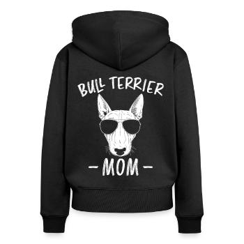 Bullterrier Spruch Lustiges Bullterrier Geschenk - Frauen Premium Bio Zip Hoodie - Schwarz - Hinten - Julia (174cm)