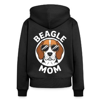 Beagle Mom Dog Mom Funny Beagle Gift - Women's Premium Organic Zip Hoodie - black - Back - Julia (174cm)