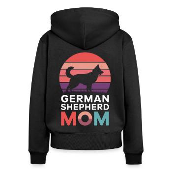 German Shepherd Saying German Shepherd Gift - Women's Premium Organic Zip Hoodie - black - Back - Julia (174cm)