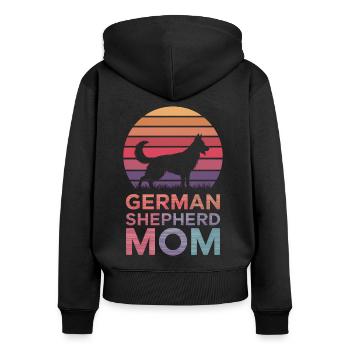 German Shepherd Saying German Shepherd Gift - Women's Premium Organic Zip Hoodie - black - Back - Julia (174cm)