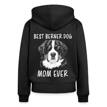 Bouvier bernois Dicton bouvier bernois - Sweat à capuche zippé Premium bio Femme - noir - Dos - Julia (174cm)