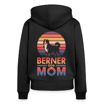Bouvier bernois Dicton bouvier bernois - Sweat à capuche zippé Premium bio Femme - noir - Dos - Julia (174cm)