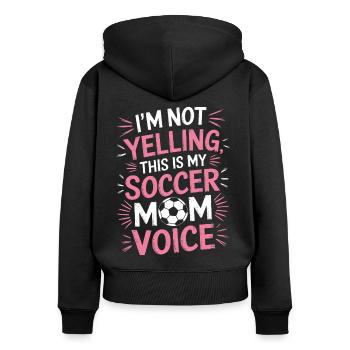 Fußball Spruch Mama Lustige Fussballer Geschenk - Frauen Premium Bio Zip Hoodie - Schwarz - Hinten - Julia (174cm)